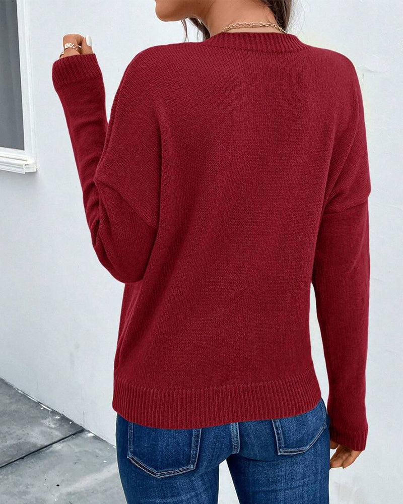 Round Neck Strap Design Sweater