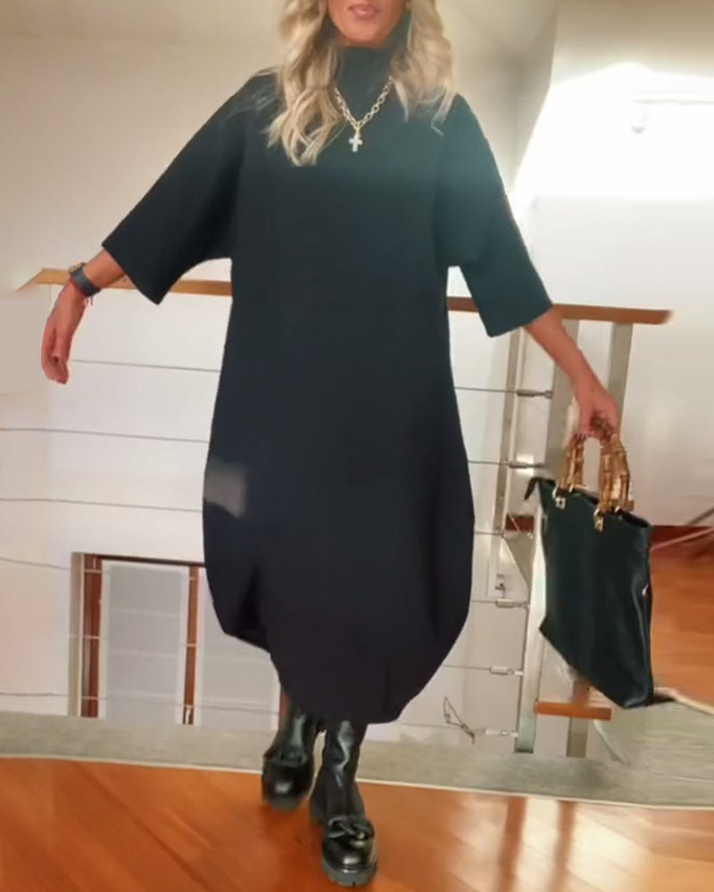 High-Neck Fashionable Dress