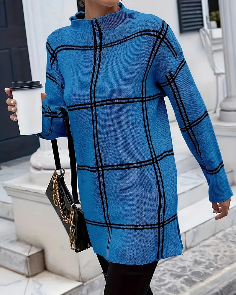 Fashionable Contrast Striped Sweater