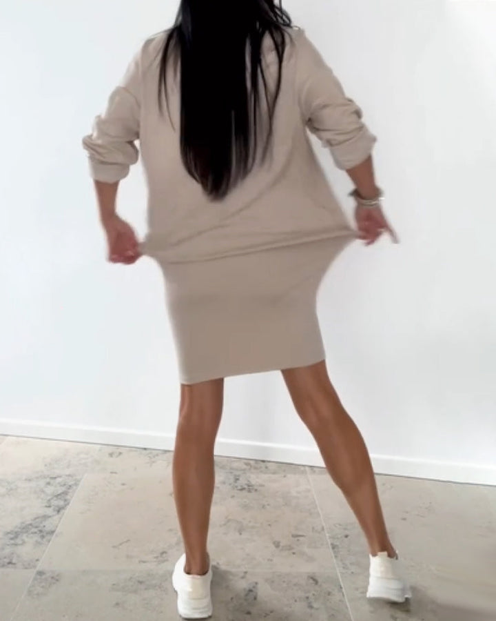 Long-Sleeved Casual Hip Dress